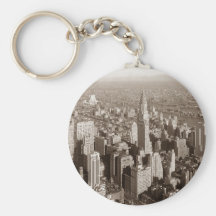 Vintage Sepia Tone New York Key Chains