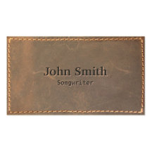 Vintage Sewed Leather Songwriter Business Card