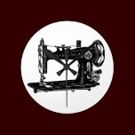Vintage Sewing Machine Black and White wall clocks