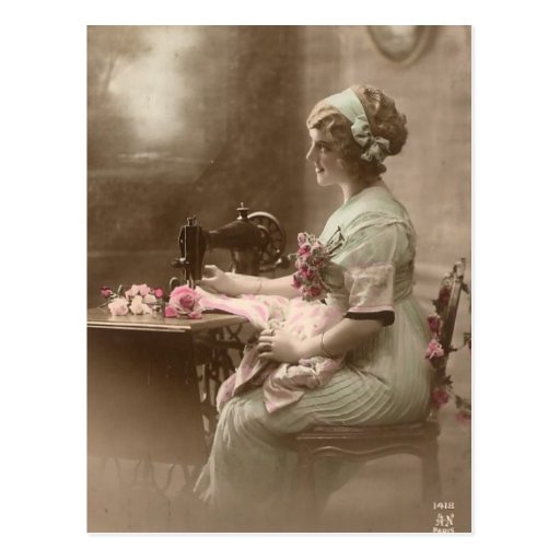 Vintage Sewing Postcard
