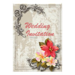 Vintage ShabbyChic Hawaii Beach Wedding Invitation