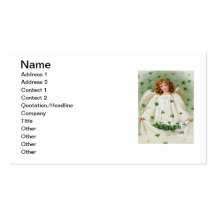 Vintage Shamrock Angel St Patrick's Day Card Business Card