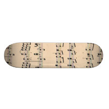 Vintage Sheet Music Score Black and White notes Custom Skateboard