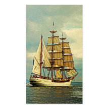 Vintage Ship Sailboat Business Card