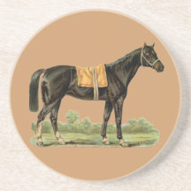 Vintage Show Horse Sandstone Drink Coaster