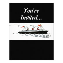Vintage Simple Ship Illustration Announcements