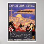 Vintage Simplon Orient Express London Constantinop Posters