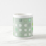 Vintage Sixties Retro Linen Fabric Polka Squares Coffee Mugs