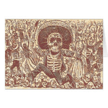Vintage Skeleton Party Card