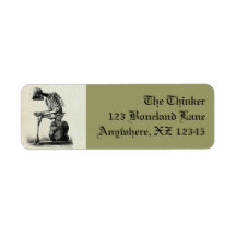 Vintage Skeleton Thinker Custom Return Address Labels
