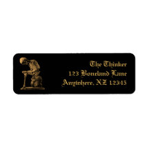 Vintage Skeleton Thinker Return Address Label