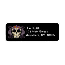 Vintage Skull and Roses Avery Label