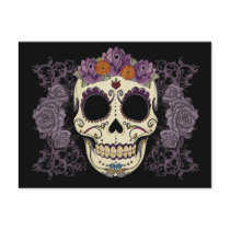 Vintage Skull and Roses Postcard