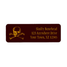 Vintage Skull & Crossbones Return Address Label