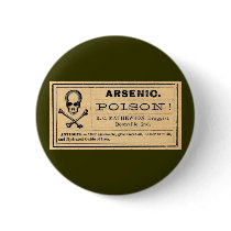 Vintage Skull Crossed Bones Arsenic Poison Label Pin