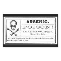 Vintage Skull Crossed Bones Arsenic Poison Label Sticker