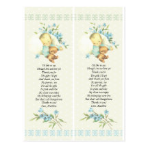 Vintage Sleeping Baby Shower Custom Favour Tag Post Card