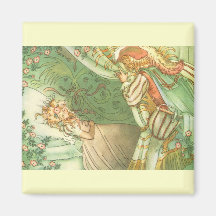 Vintage Sleeping Beauty Princess, Prince Charming Refrigerator Magnets