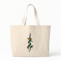 VIntage Snake and Dagger Tattoo Art Canvas Bags