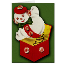 Vintage Snowman Christmas Card