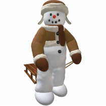 Vintage Snowman with Sledge