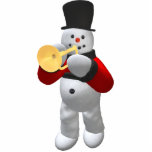 Vintage Snowmen: Trumpeter photo sculptures