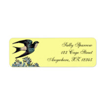 Vintage Sparrow Return Address Label