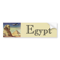 Vintage Sphinx Airplane Desert Pyramids Egypt Giza Bumper Sticker