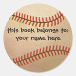 Vintage Sports; Baseball Player, Catcher Bookplate Stickers