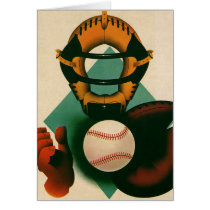 Vintage Sports; Baseball Player, Catcher Card