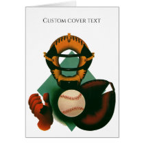 Vintage Sports; Baseball Player, Catcher Greeting Card