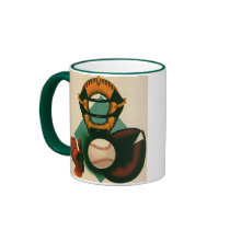 Vintage Sports; Baseball Player, Catcher Coffee Mug