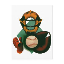 Vintage Sports; Baseball Player, Catcher Postcards