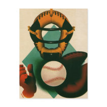 Vintage Sports; Baseball Player, Catcher Post Cards