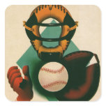 Vintage Sports; Baseball Player, Catcher stickers