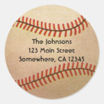 Vintage Sports; Baseball Player, Catcher Round Sticker