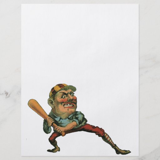 Vintage Sports Baseball Player Game Ball Home Run Personalized Flyer