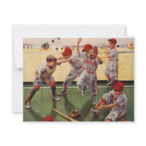 Vintage Sports Baseball Team, Boys in a Food Fight Personalized Announcement