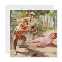 Vintage Sports, Children Playing Baseball