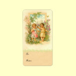 Vintage Spring Cherub Birthday Gift Labels labels