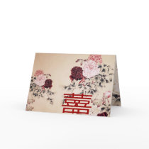 Vintage Spring Double Happines/Chinese Wedding Greeting Card