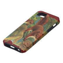 Vintage Squirrels, Wild Animals, Forest Creatures iPhone 5 Cover