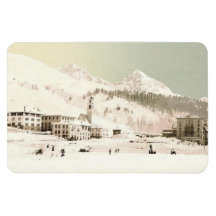 Vintage St-Moritz, Switzerland - Vinyl Magnets