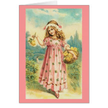 Vintage St. Patrick's Day Flower Girl Greeting Cards