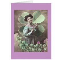 Vintage St. Patrick's Day Shamrock Lady Cards
