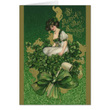Vintage St. Patrick's Day Souvenir Woman Cards