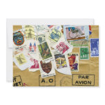 Vintage Stamp Collage Farewell Party Invitation