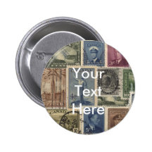 Vintage Stamps Collage Button
