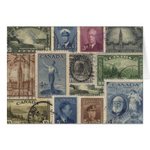 Vintage Stamps Collage Cards