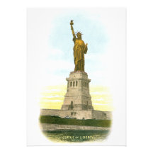 Vintage Statue of Liberty Custom Announcements